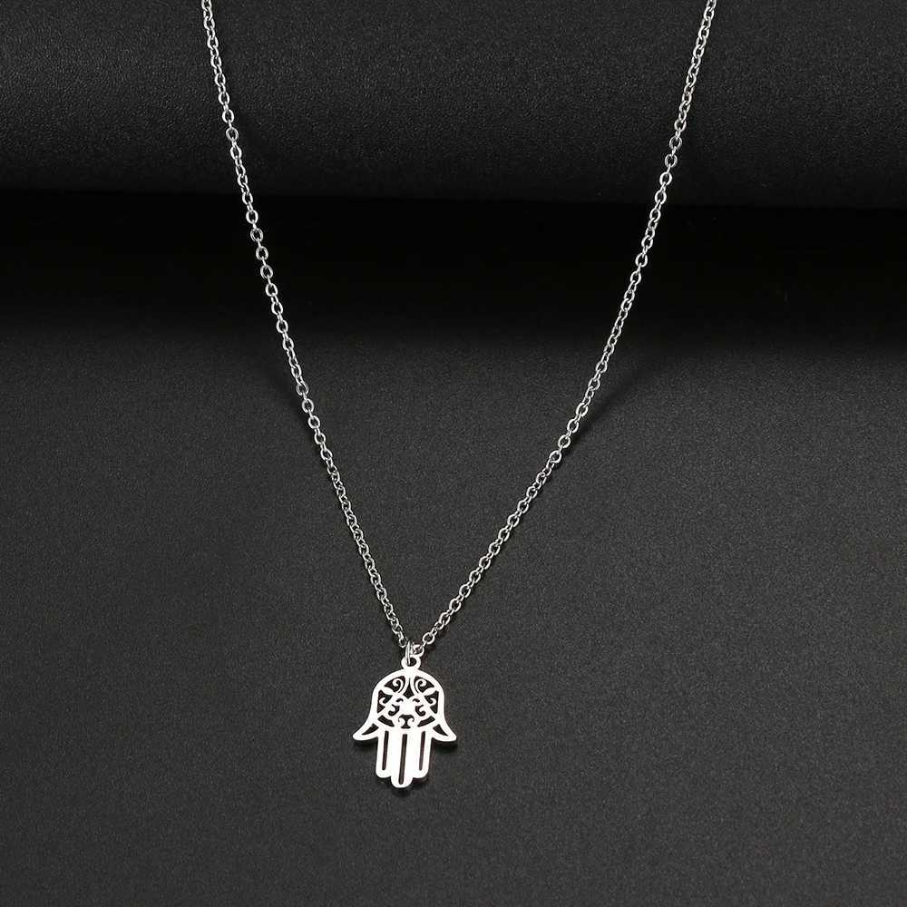Stainless Steel Necklaces Palm Bohemian Style Pendant Collar Chain Fashion Necklace For Women Men Jewelry Party Friends Gifts XJ250524