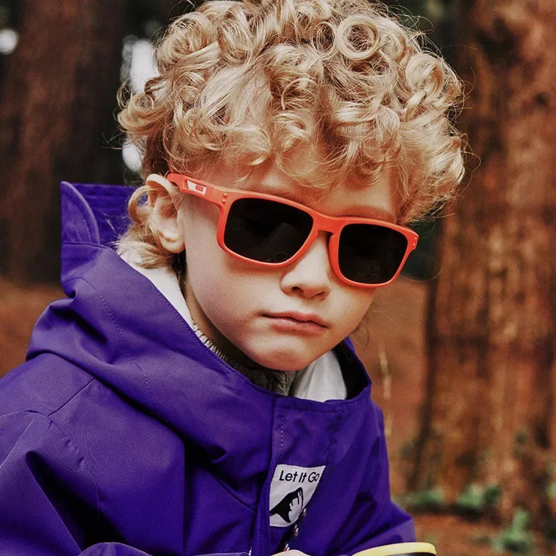 Outdoor Sports Kids Square Sunglasses Polarized UV400 Protection Flexible Silicone Glasses Shades for Boys Girls 3-12 Years Old 250522