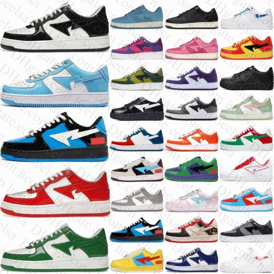 Designer Casual Sneakers Low Patent Leather Blac White Camo Skateboarding Blue Green Pink Red Orange Brown Grey Nostalgic Men Women jogckqj#