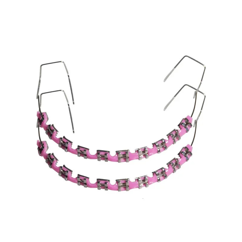 Fake Braces Teeth Temporary False Fake Brackets Metal Wires Metal Bracket Orthodontic Ligature Ties Tooth Dental Decorations 250519