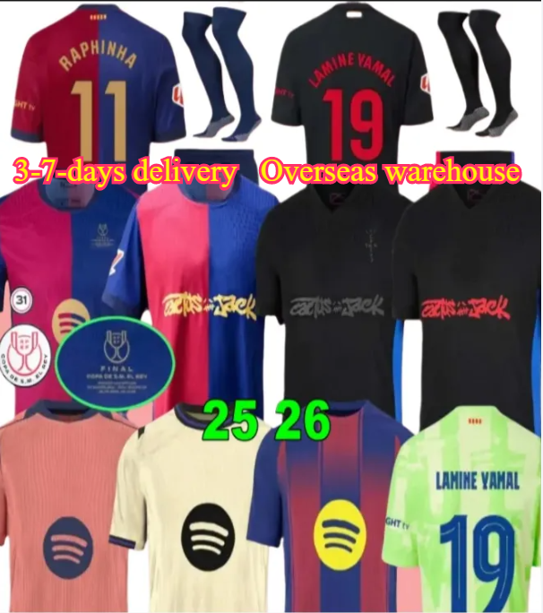 25 26 LAMINE YAMAL Lewandowski soccer jerseyS GAVI Raphinha FERRAN 2025 2026 football shirt set F. DE JONG men women kids kit camiseta barcalona Travis