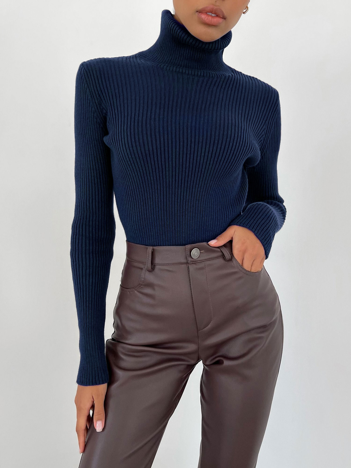PD200 Winter new turtleneck sweater knitted bottoming sweater knitted turtleneck sweater