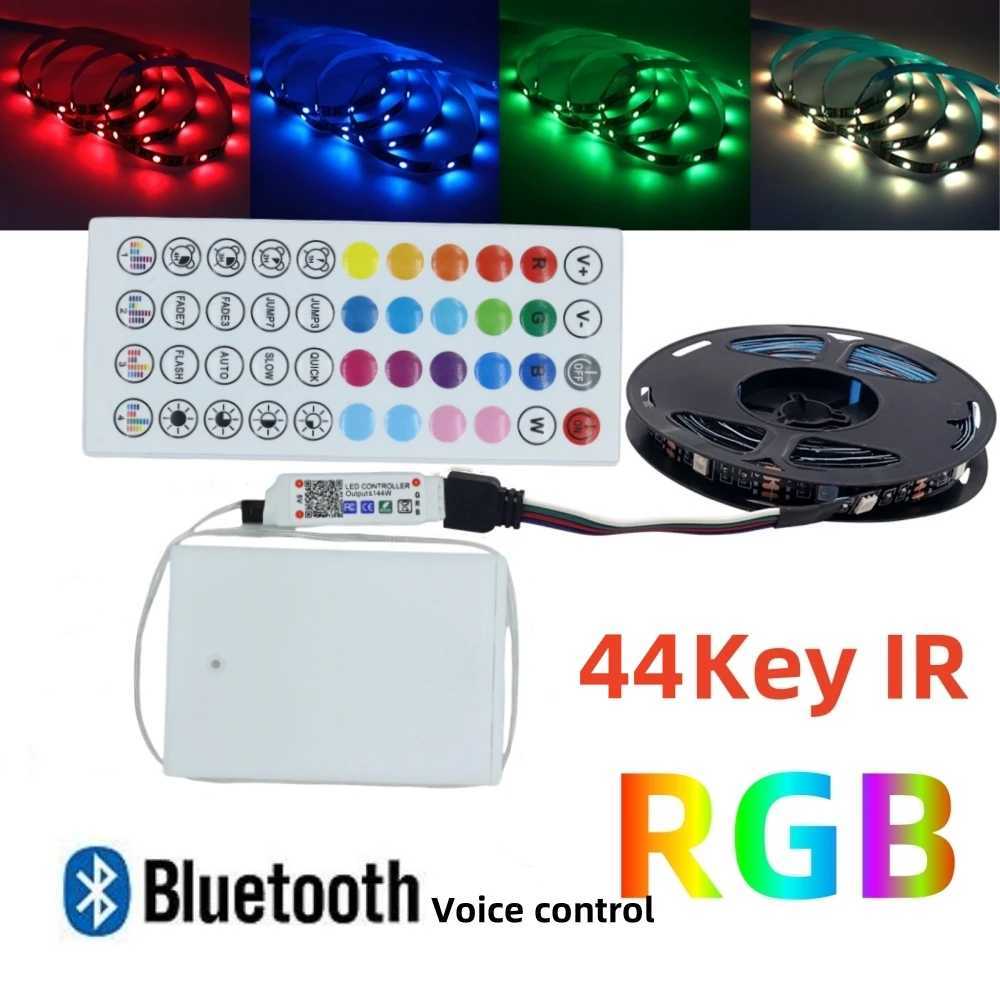 3AA Battery Power 5V RGB Led Strip Light 5050 SMD 30LEDs/M Flexible Ribbon Tape Backlight With Remote Control 1led Cuttable W250524