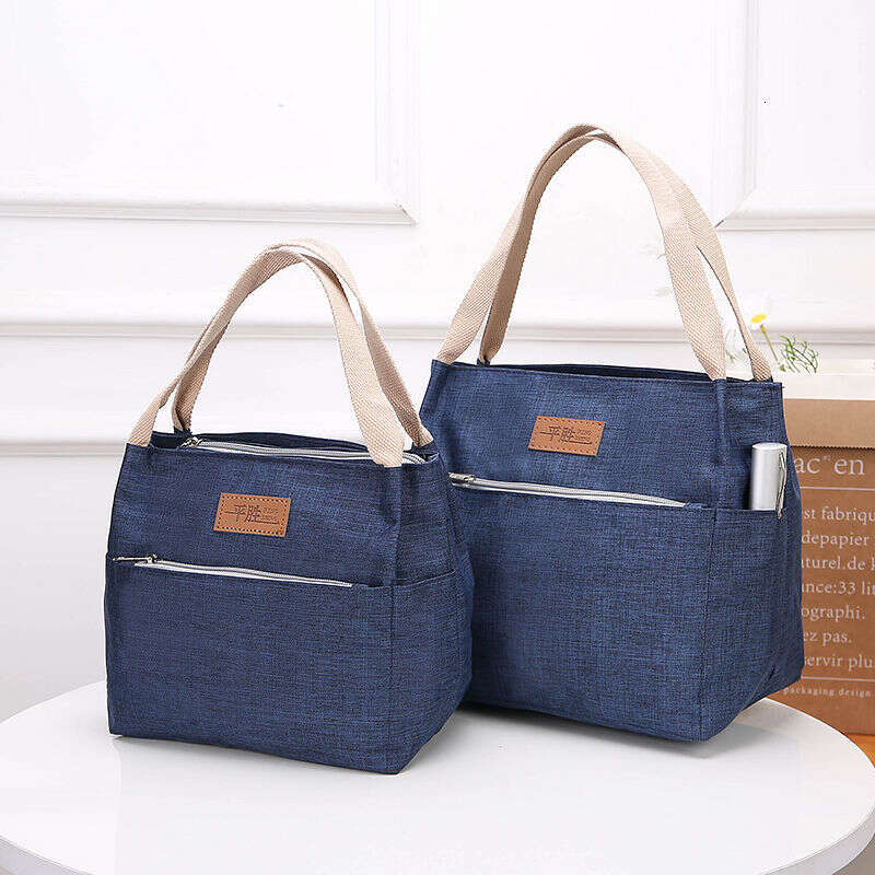 lunch bag women's hand-held canvas environmentally friendly solid color lunch box bento makeup mommy bag work shopping cloth bag