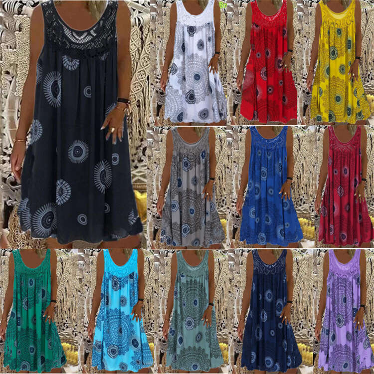 Maxi Dress New Women S Digital Print Off The Shoulder Sexy Strap Loose Lace Casual Dress Floral Dress