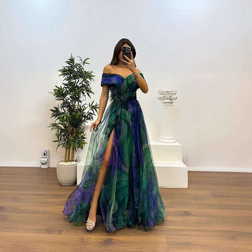 Maxi Dress Spring Summer New Mesh Printed Party INS Casual Fashion Women S Dress Floral Dress
