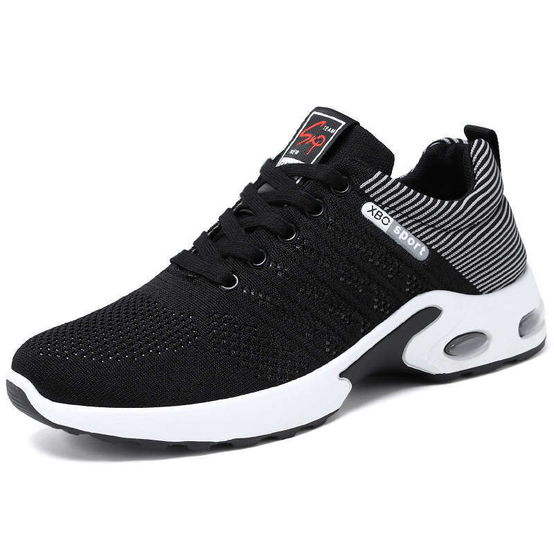 Men's 2025 New Spring Shoes Breathable Fly Woven Running Shoes Outdoor Lightweight And Casual Versatile Sports Shoes Anti Slip And Wear-resistant