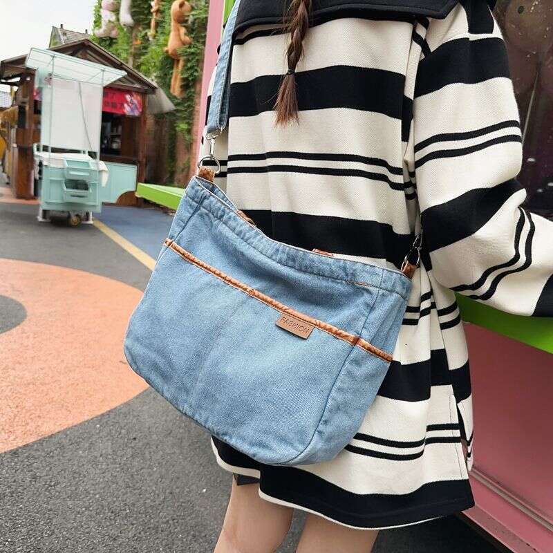 free shipping Design Thick Multi Pocket Cowboy Art Leisure Fashion Student Canvas Handbag Crossbody Bag