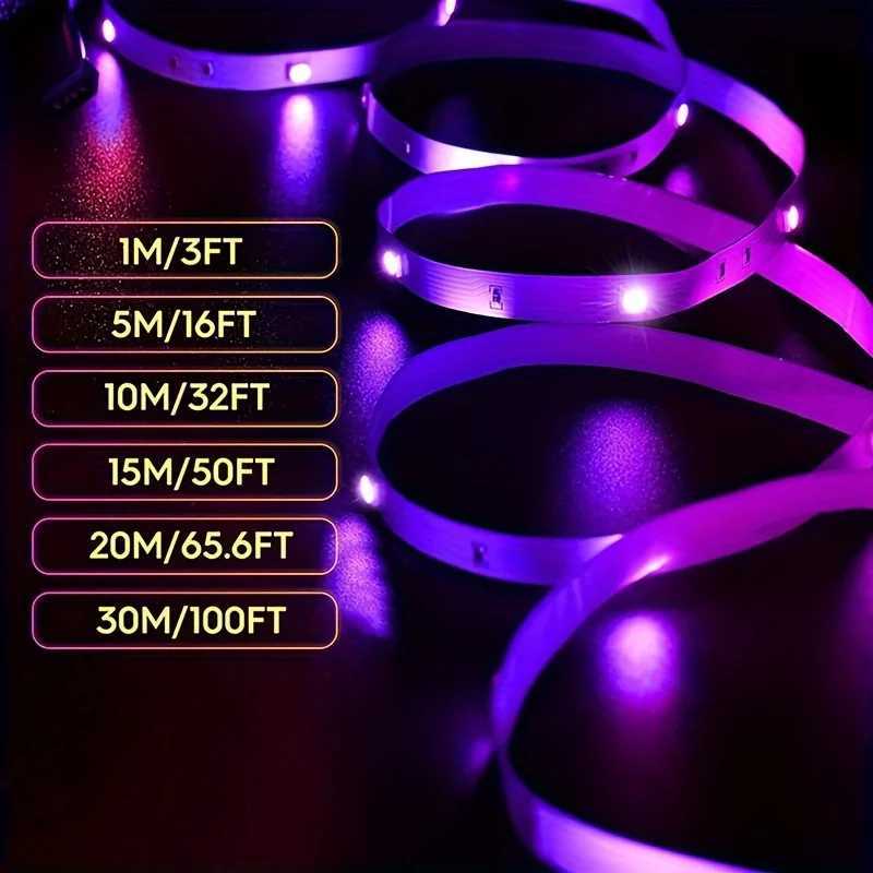 RGB LED Strip Lights 40m 30m 20m 10m 5m Music Sync LED Room Light with APP Control Flexible Ribbon for Room Bedroom Decoration W250526