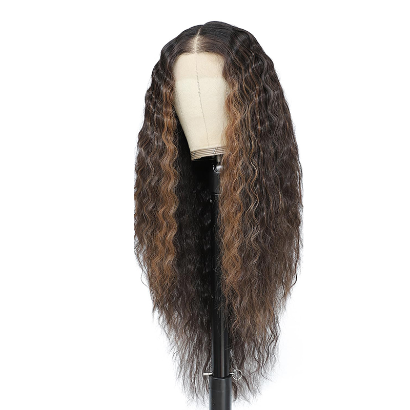 30 inch deep wave curly Natura T-part lace front wig human hair wig | Suitable for Balck ladies 13x4x1 lace