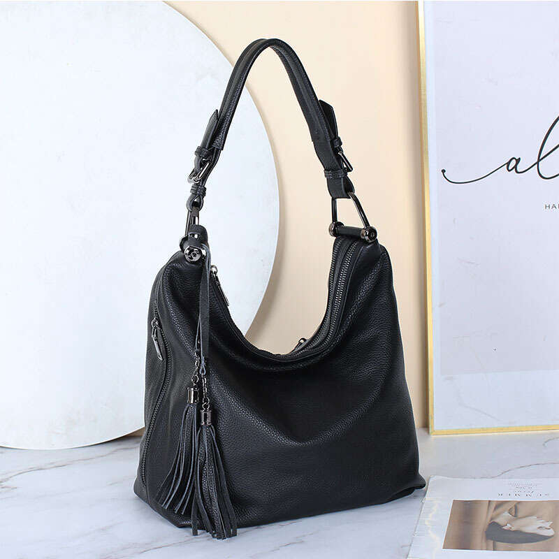 Tote Bag New Top Layer Cowhide Shoulder Genuine Leather Bag Handbag Simple Tassel Women S Bag Lady Bags
