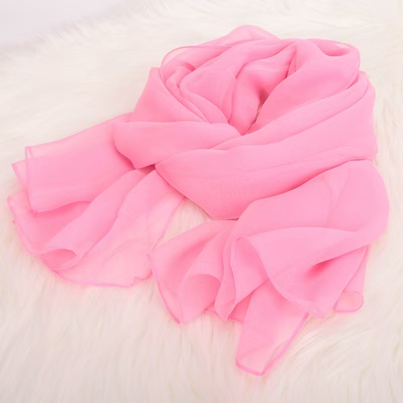 K815 Georgette pure color silk scarf light and soft exercise etiquette silk scarf square dance dance yoga body catwalk scarf