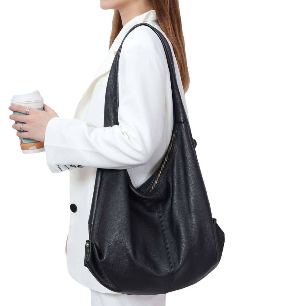 Tote Bag Real Leather Shoulder For Women Capacity Diagonal Cross Bag New Korean Version Simple Top Layer Cowhide Casual Large Bag Lady Bags