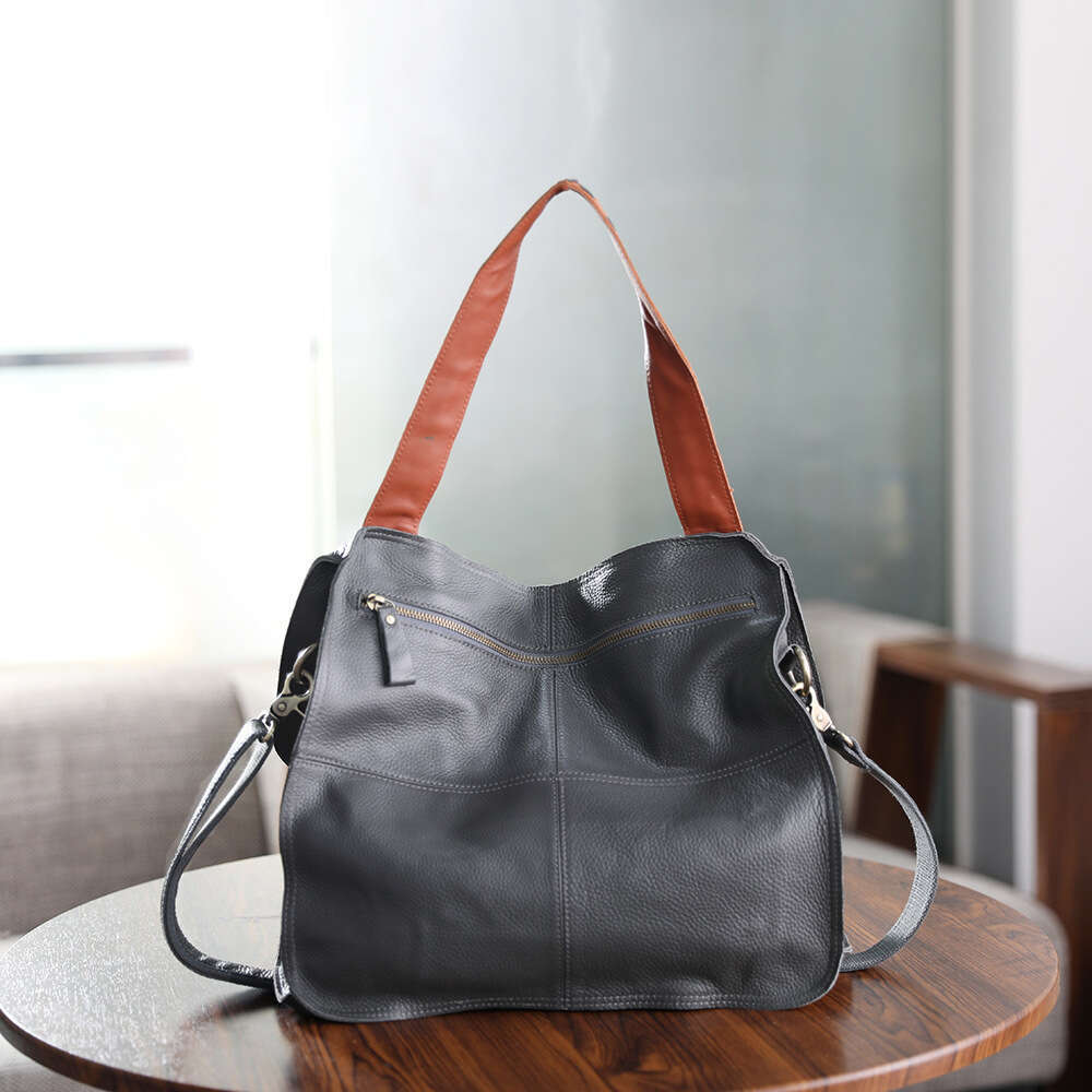 Tote Bag Head Layer Cowhide New Women S Shopping Genuine Leather Single Shoulder Crossbody Bag Large Capacity Lady Bags