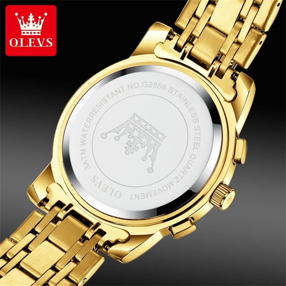 OLEVS 2856 Mens Watches Add Color Moon Phase Waterproof Quartz Watch Luminous Calendar Wristwatch Original 250603