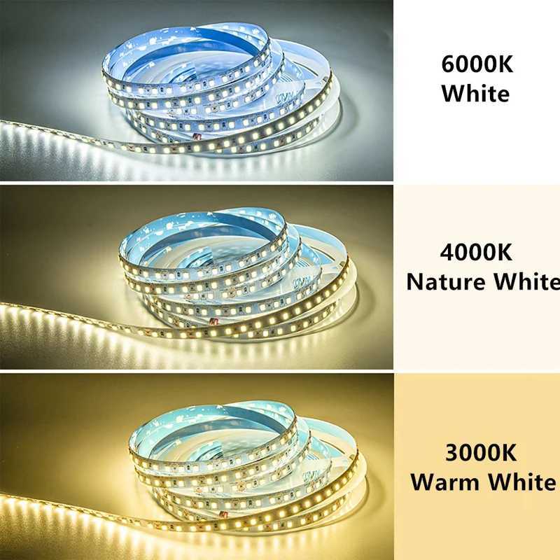 DC 12V Led Strip Light Bright Tape Lamp 2835 60/120 LEDs/m 1m/2m/3m/4m/5m 3000K - 6000K For Room Decor Kitchen Ribbon Lighting W250524