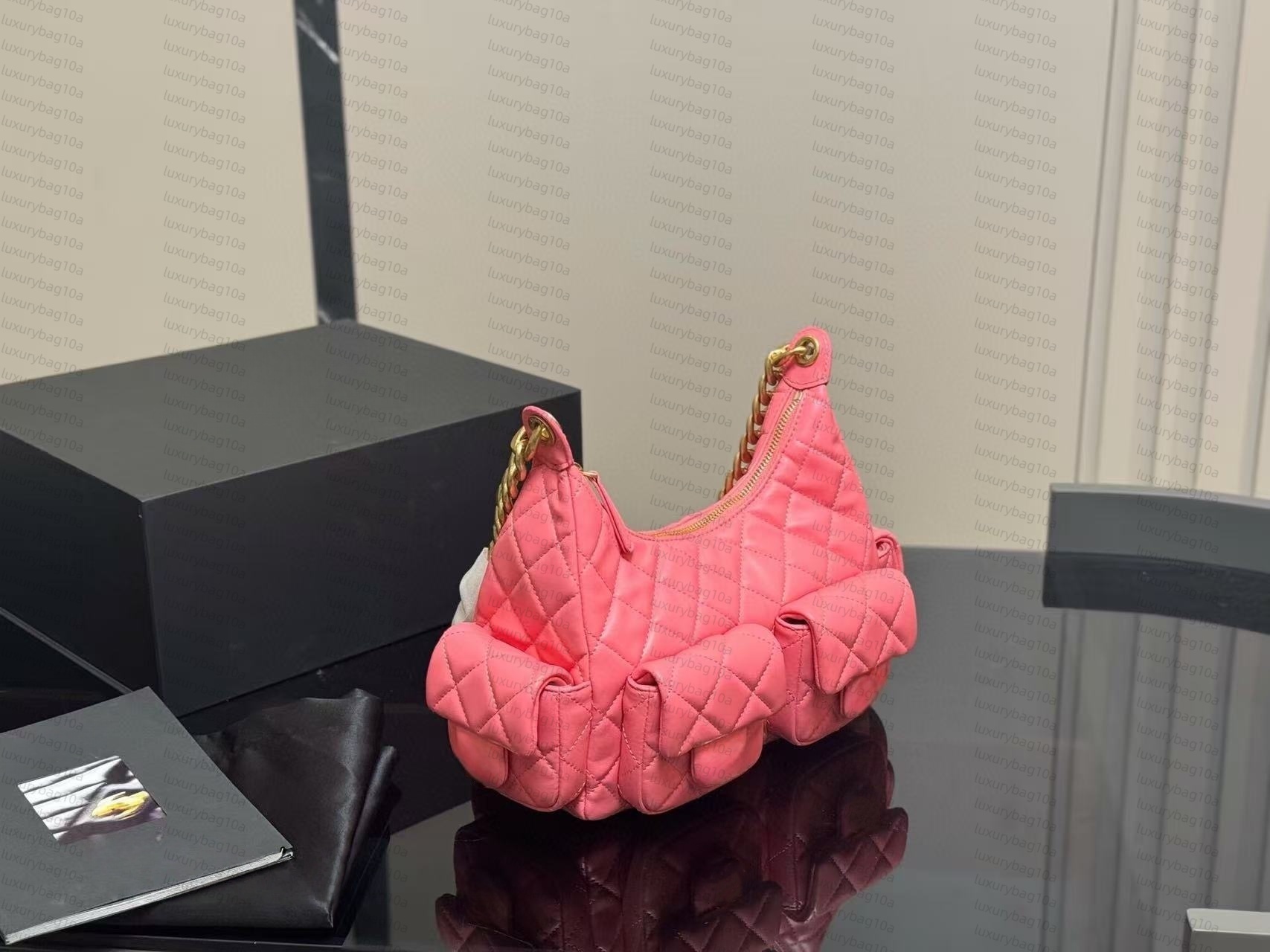 Luxury Designer Hobo Bag Quilted Small Shoulder Bag Women Thick Chain Multi-Pocket Underarm Purse Crossbody Tote Bags for Women Fashion Luxury Handbags