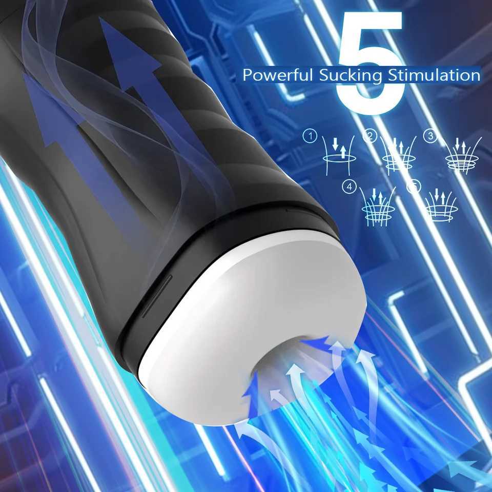 Sucking Masturbator Powerful Vibrating Male Masturbation Cup Mens Penis Pocket Pussy Adult Sexy Sex Toy For MenXJ250524