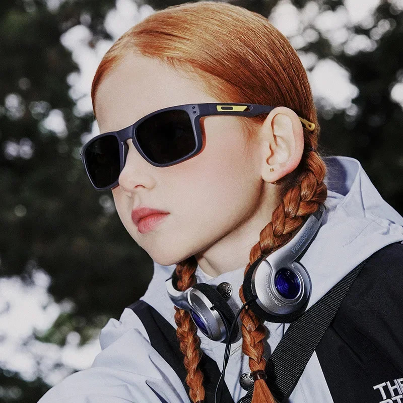 Outdoor Sports Kids Square Sunglasses Polarized UV400 Protection Flexible Silicone Glasses Shades for Boys Girls 3-12 Years Old 250522
