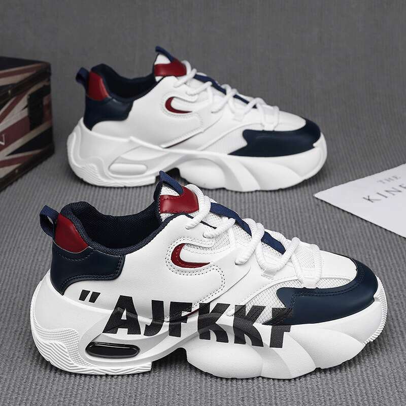 Men's Shoes Teenagers' New Thick Soled Sports And Leisure Shoes Designer Versatile Lightweight Shoes Student Running Korean Version Trendy S