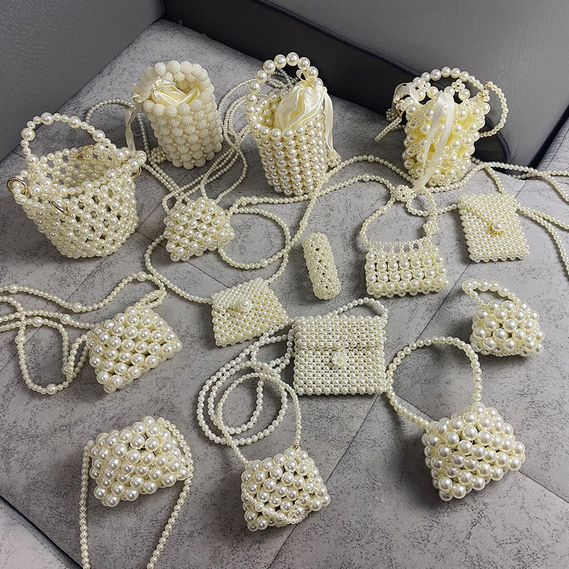 Summer women fashion s small cross functional mini hand woven fashion pearl bag designer fashion crossbody bag fashion trend handbag