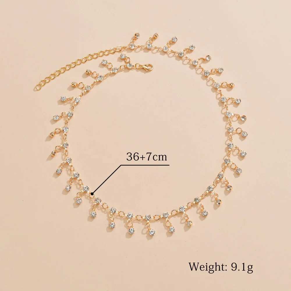 YWZIXLN Luxury Bling Rhinestone Chain Tassel Crystal Pendant Fashion Choker Necklaces Jewelry For Women Elegant Choker Jewelry XJ250524
