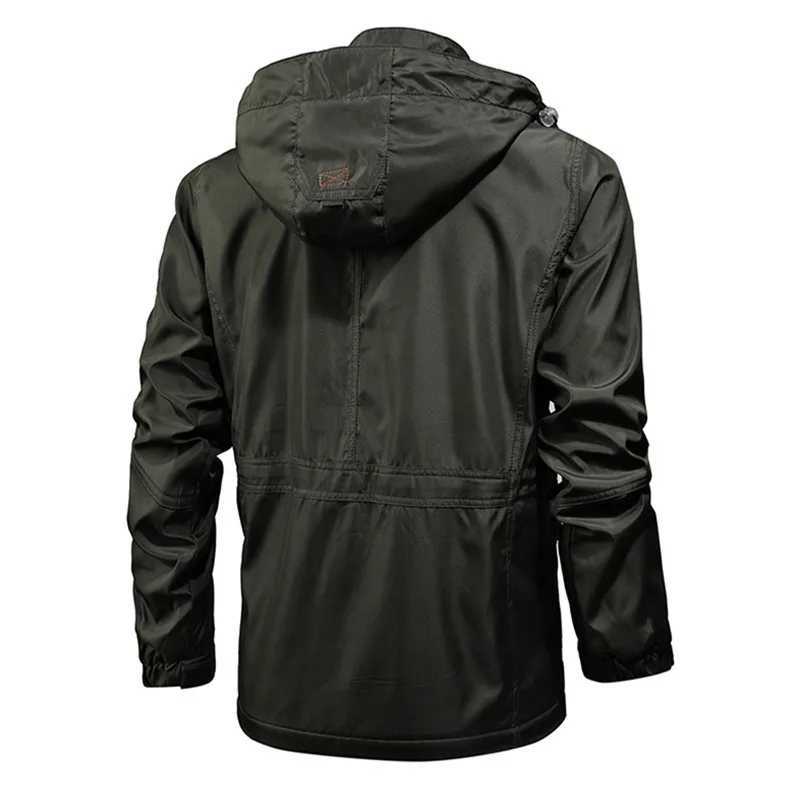 Mens Spring Autumn Jackets Casual Outwear Hiking Windbreaker Hooded Coats Fashion Men Cargo Bomber Jackets Mens Clothing 2024 W250524