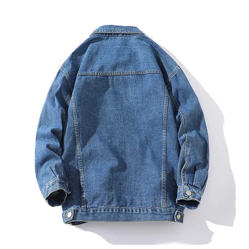 Blue Men Denim Jacket Single-breasted Square Collar Long-sleeved Coat Green Black Yellow WhitePurple Available W250524