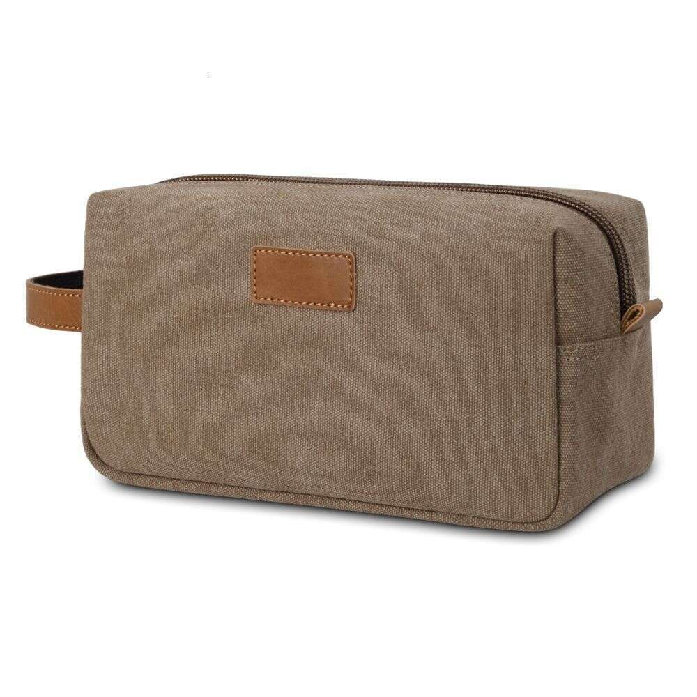 travel bag travel handbag waterproof canvas paired with crazy horse leather storage fashionable makeup bag outdoor