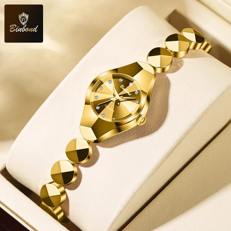 BINBOND Fashion Quartz Womens Watches Stainless Steel Strap Waterproof Elegant Lady Bracelet Watch Relogio Feminino 250603