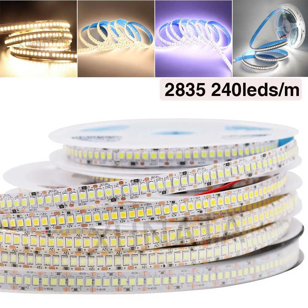 DC12V LED Strip 5050 5054 2835 240LEDs/m High Bright Flexible LED Rope Ribbon Tape Light Lamp Warm White / Cold White 5m W250524