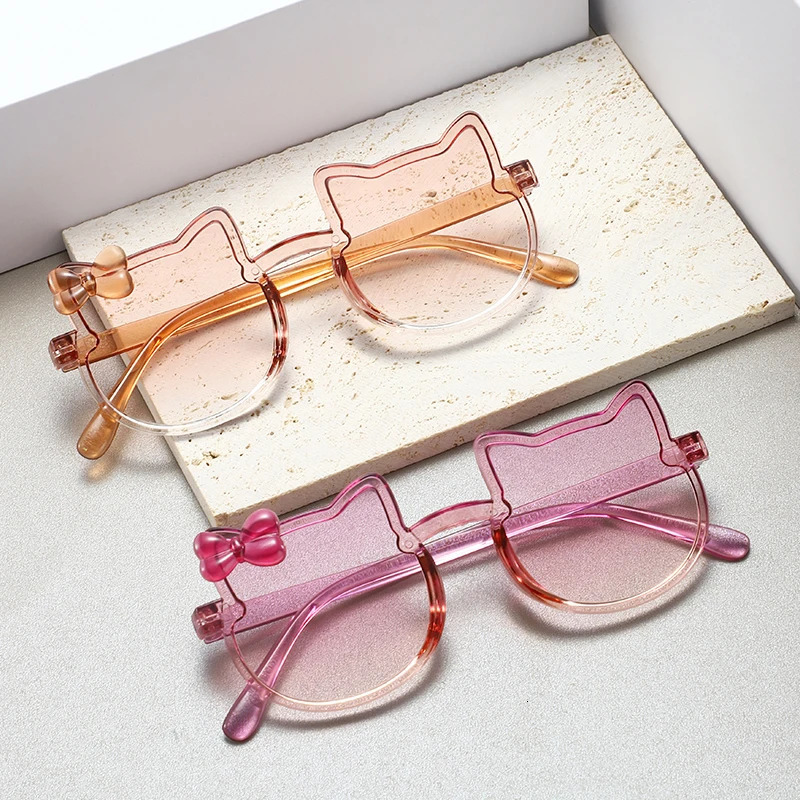 12 Pairs Cute Kitten Shaped Sunglasses for Children Fashion Multi-color Kids Decor Shades Stylish Sun Glasses for Girls 250522