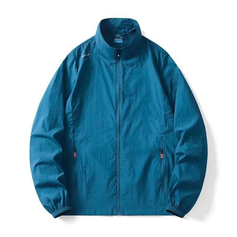 Summer Mens Lightweight Jacket with Full Zipper Sun Protection Jacket Mens Casual Slim Fit Long Sleeved Streetwear Zipper Top W250524
