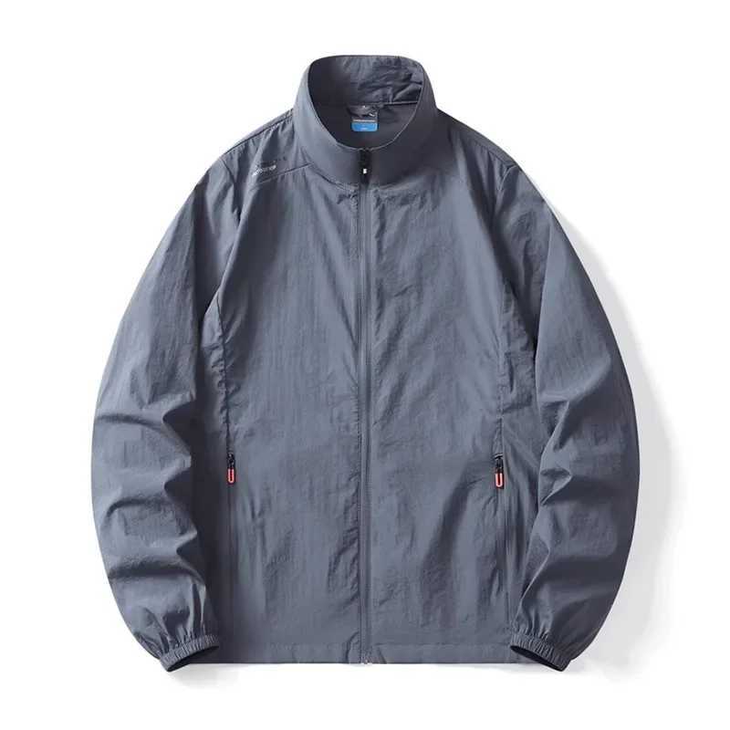 Summer Mens Lightweight Jacket with Full Zipper Sun Protection Jacket Mens Casual Slim Fit Long Sleeved Streetwear Zipper Top W250524