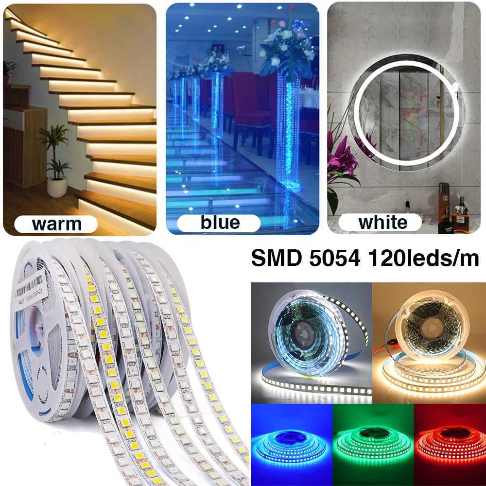 DC12V LED Strip 5050 5054 2835 240LEDs/m High Bright Flexible LED Rope Ribbon Tape Light Lamp Warm White / Cold White 5m W250524