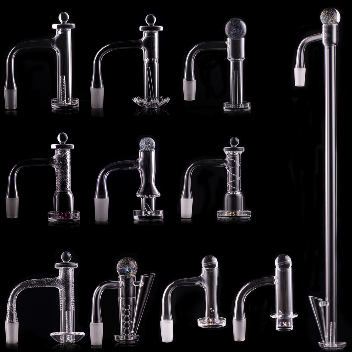 Full Weld Quartz Banger Smoking Terp Slurper Set With Quartz Pillar/Quartz Cap And Terp Pearl Balls Insert Domeless Banger For Bongs Oil Rig