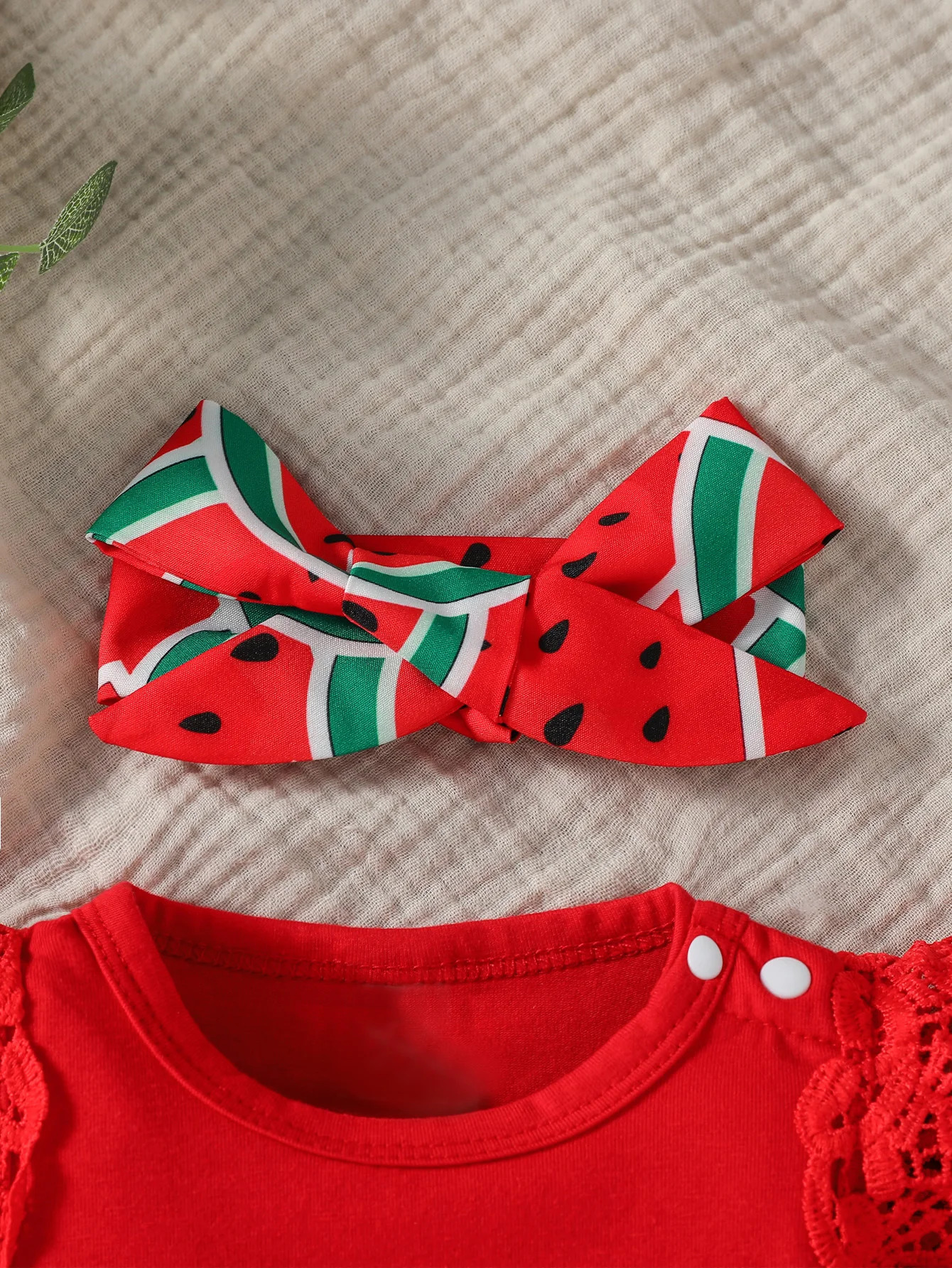 Baby Gilrs Summer Sleeveless Printing Watermelon Fashion Shirt Set For Vacation Or Streetwear 250517z