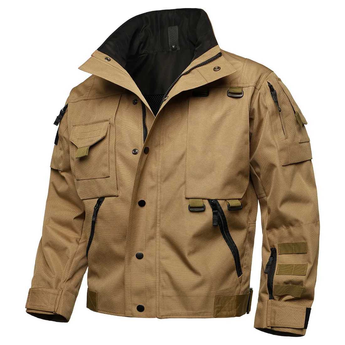 Agent Tactical Suit Jacket Mens Windproof Stab-proof Scratch-resistant Wear-resistant Locomotive Hard Jacket W250524