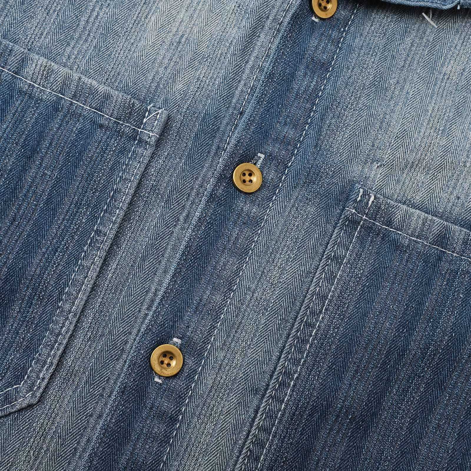 MenS Denim Jacket Cowboy Retro Cotton Denim Coat Spring Loose Fit Jeans Jacket Outerwear Japanese Harajuku Washed Denim Shirt W250524