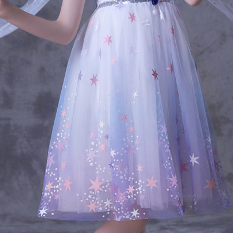 DISNEY Elsa Princess dress Princess dress Children's daily performance skirt White sleeveless dress little girl's skirt performance princess
