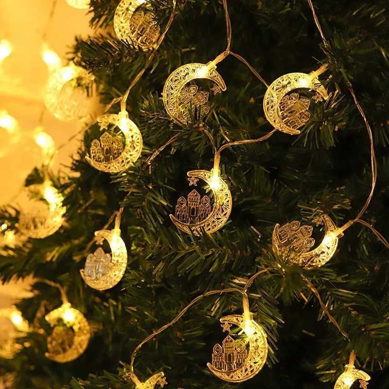 1-10M Led String Lights moon star lamp Eid Moon Star decoration Hanging String light luminous Star Moon ramadan home decoration W250524