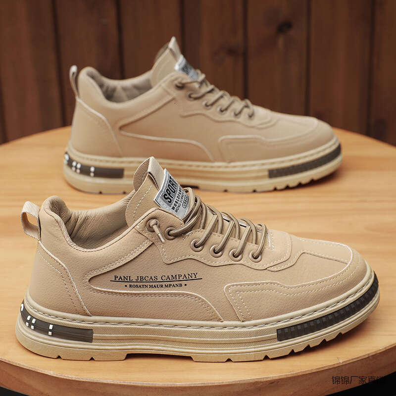 Men's Shoes Waterproof And Dirt Resistant Workwear Shoes Mens 2025 Spring New Style Anti Slip And Wear-resistant Casual Board Shoes Thick Soled R