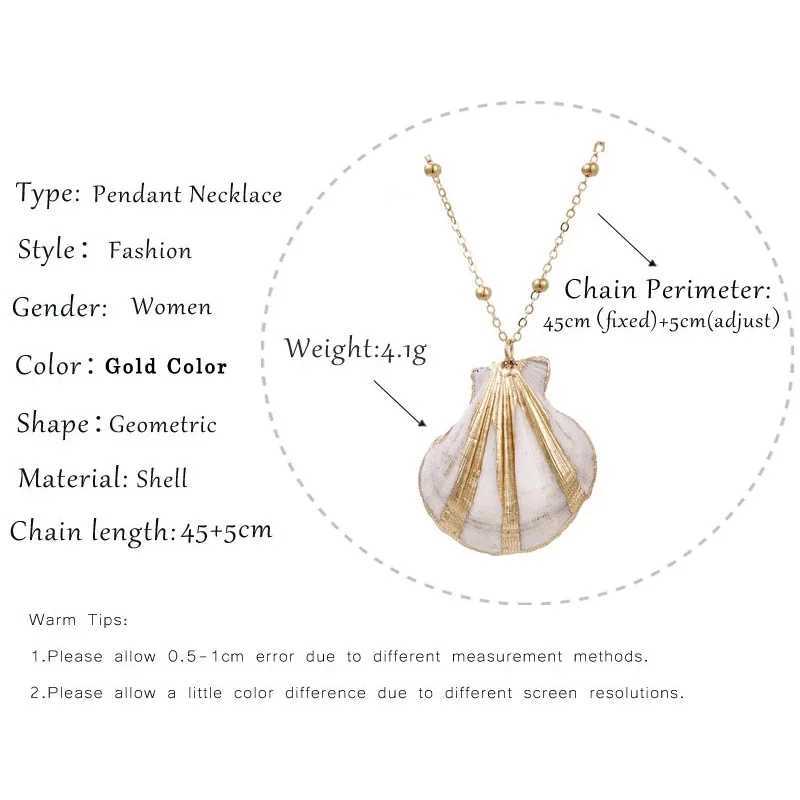 Natural Shell Pendant Necklace Seashell Collar Choker Long Gold Color Chain Cowrie Necklace Woman Femme Ocean Beach Jewelry Gift XJ250524