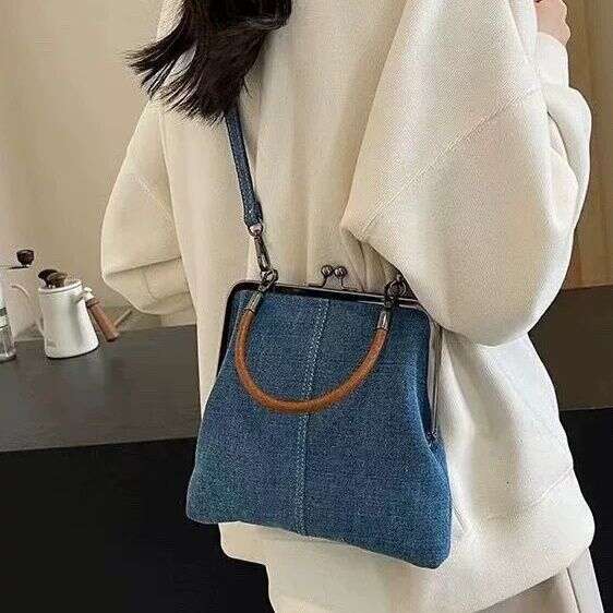 Denim bag crossbody bag new handbag versatile commuting handmade women's bag denim phone bag