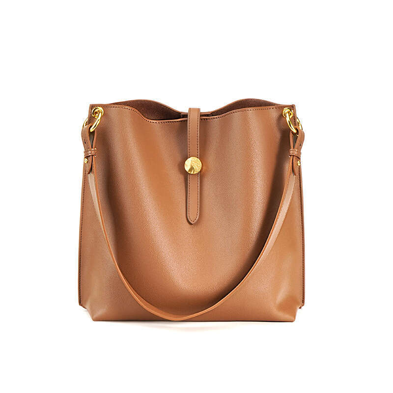 Tote Bag New Fashionable Simple Leather Bucket Bag For Women Niche Large Capacity Commuting One-Shoulder Crossbody Tote Women's Bag Lady Bags