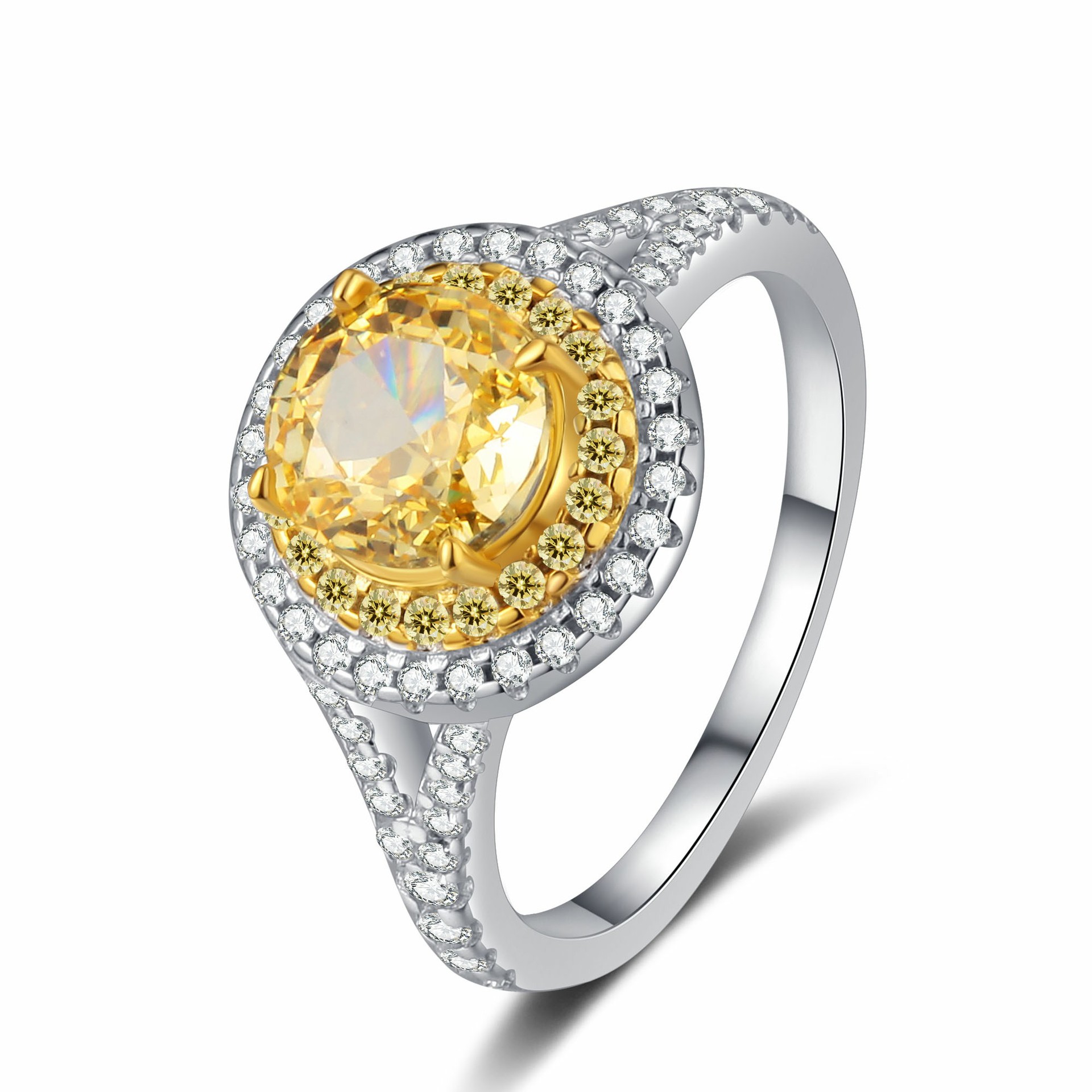 Luxury S925 Sterling Silver Ring with Oval Gemstone and Diamond Accents - Elegant High-Carbon Diamond Engagement Ring for Women