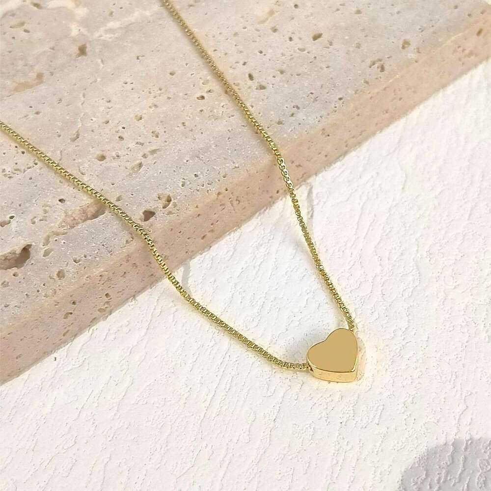 - 14K Gold/Sier Cute Heart shaped Pendant Love Necklace Ladies' Exquisite Gold Jewelry Gift