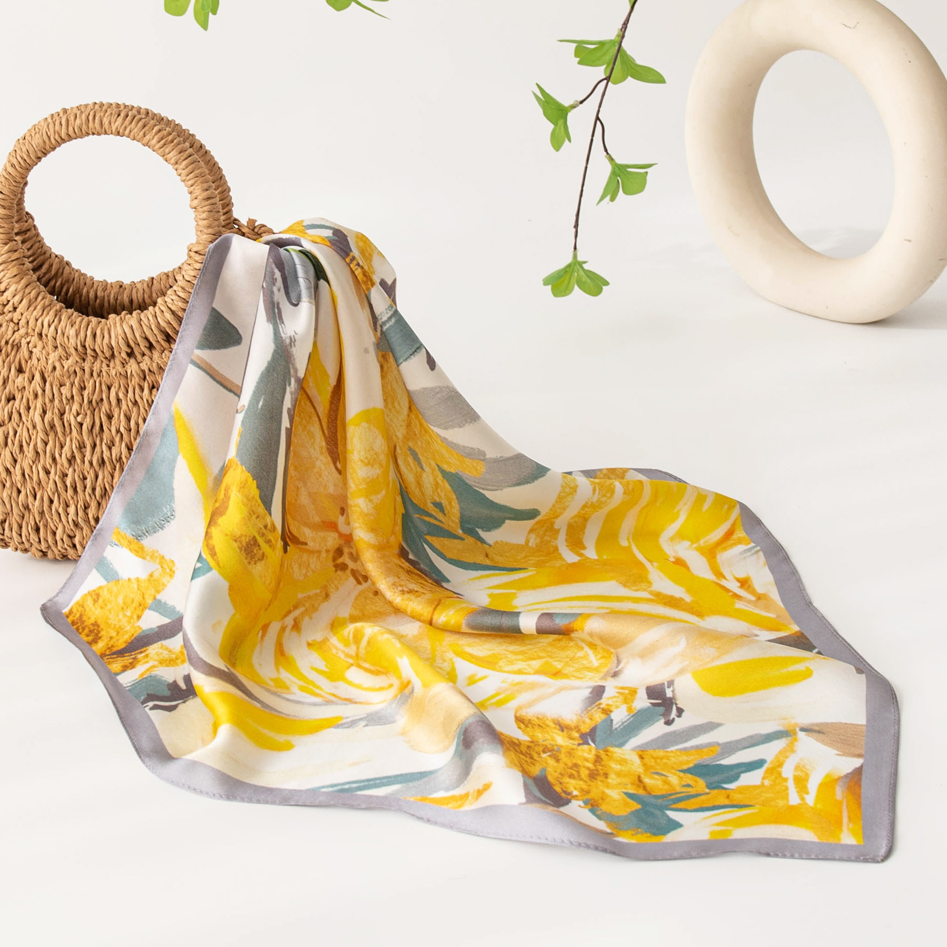 K811 2025 Spring New 100% Silk High-end Printed Fashionable Versatile Scarf