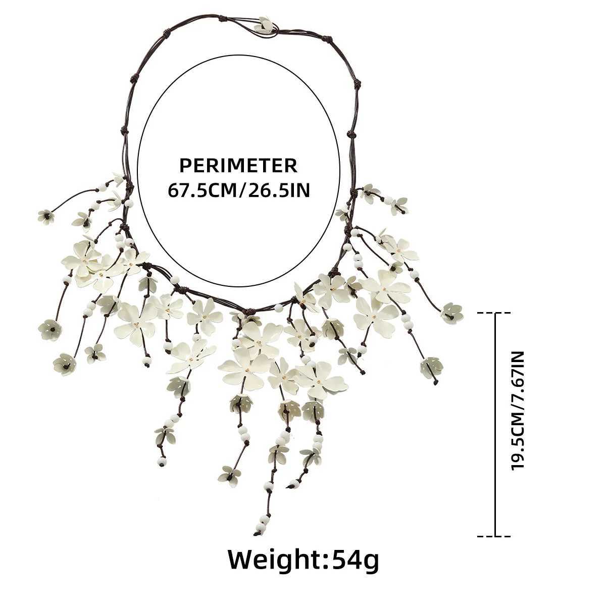 Multi-layered Waterfall Shed White Flowers Necklace for Women Boho Handmade Chains Tassels Necklaces Jewelry Accories XJ250524