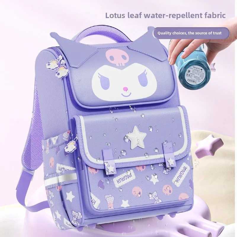 Cute Sanrio cartoon My Melody Kuromi Hello Kitty backpack Student large capacity spine protection and burden reduction backpackw250524